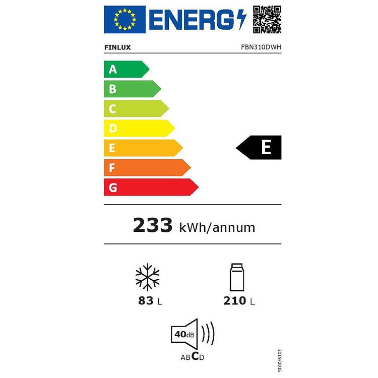 Finlux FBN310DWH Ψυγειοκαταψύκτης Λευκός 185x60x60