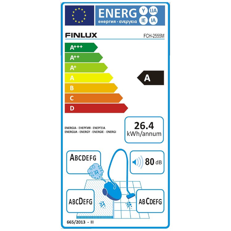 Finlux FCH-2555M Ηλεκτρική Σκούπα Μαύρο