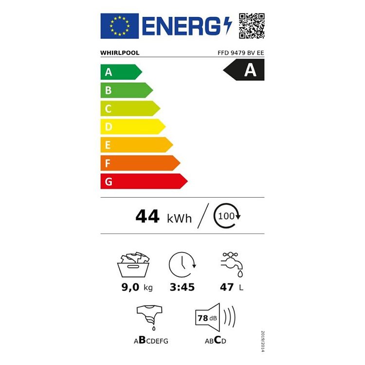 Whirlpool FFB 9479 BV EE Πλυντήριο Ρούχων Λευκό 9kg