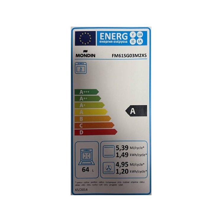 MONDIN FM61SG03M2XS LPG Φούρνος Υγραερίου Άνω-Κάτω Πάγκου 64lt Inox