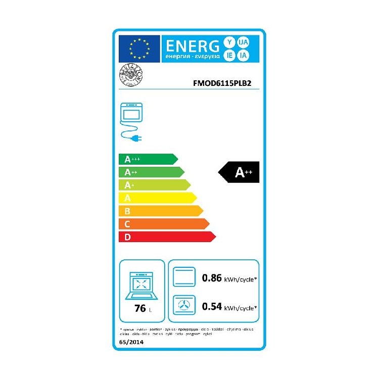 BERTAZZONI FMOD6115PLB2 Φούρνος Άνω-Κάτω Πάγκου 80lt Μαύρο