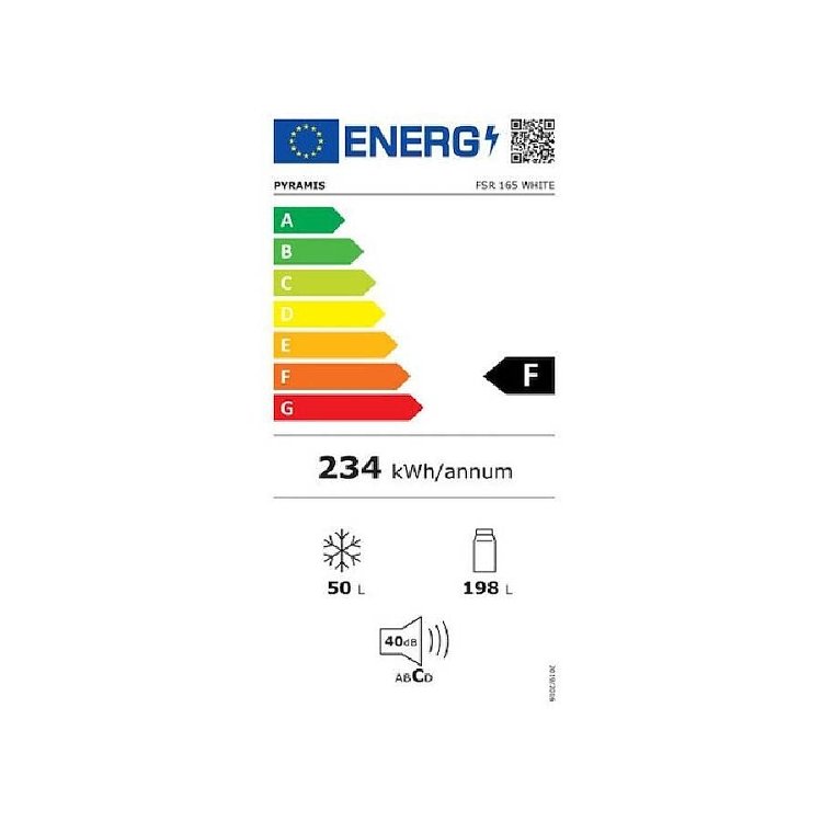 Pyramis FSR 165 Ψυγείο Δίπορτο Λευκό 031007402