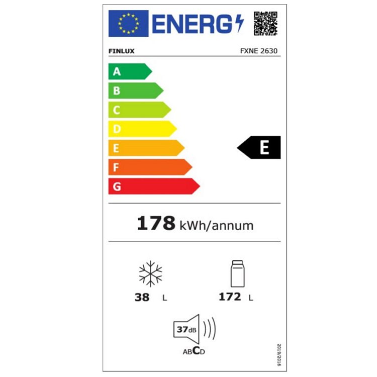 FINLUX FXNЕ 2630 Εντοιχιζόμενο Ψυγείο Δίπορτο 144.5x54x54.5