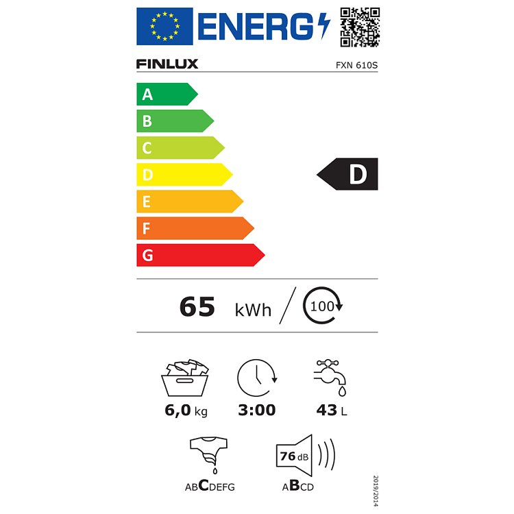 Finlux FXN 610S Πλυντήριο Ρούχων Λευκό 6kg