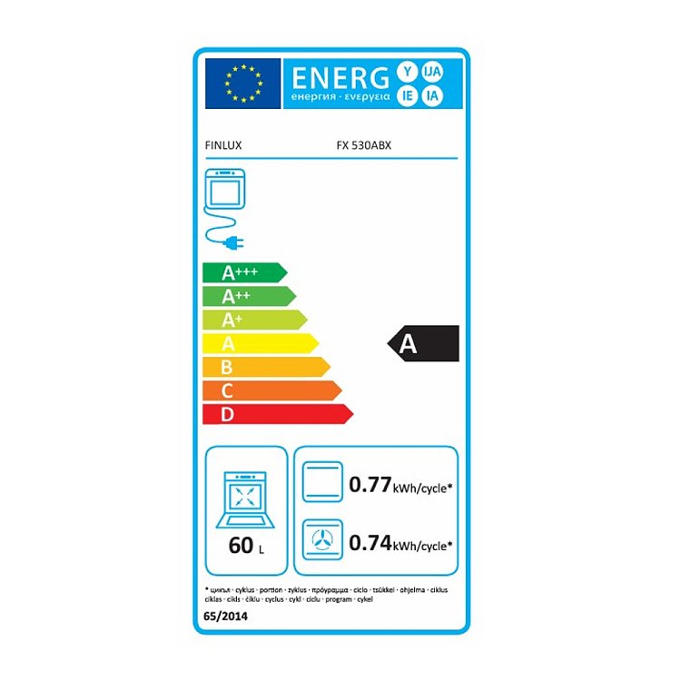 Finlux FX 530ABX Φούρνος Άνω-Κάτω Πάγκου 60lt Μαύρος