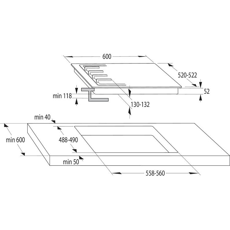 GORENJE GCE691BSC Εστία Μικτή 60cm Μαύρη 034020701 (4 Έτη Εγγύηση)