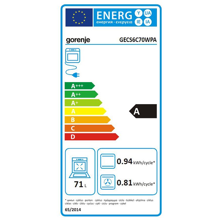 GORENJE GECS6C70WPA Κεραμική Κουζίνα 60cm Λευκό (4 Έτη Εγγύηση)
