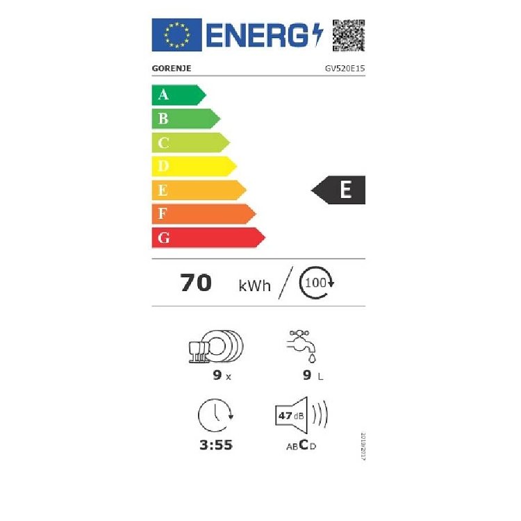 GORENJE GV520E15 Πλήρως Εντοιχιζόμενο Πλυντήριο Πιάτων 45cm 740034 033002801 (4 Έτη Εγγύηση)