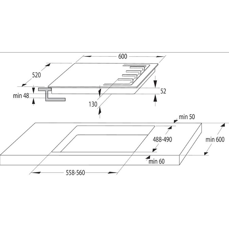 GORENJE GW642CLB Εστία Υγραερίου 60cm Μαύρη 034020901 737639 (4 Έτη Εγγύηση)