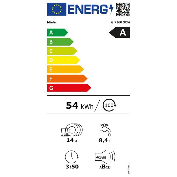 MIELE G 7260 SCVi Εντοιχιζόμενο Πλυντήριο Πιάτων 60cm
