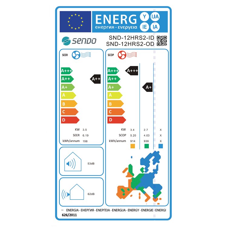 Sendo HERMES SND - 12/HRS2 Κλιματιστικό Inverter 12000 BTU