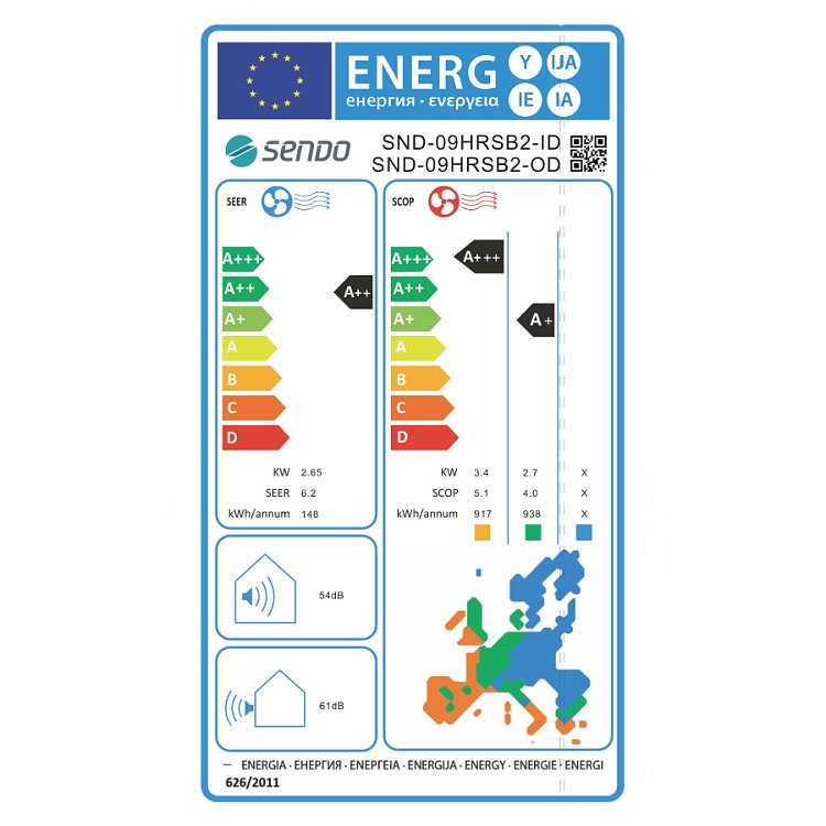 Sendo HERMES GOLD SND - 09/HRSB2 Κλιματιστικό Inverter Gold 9000 BTU