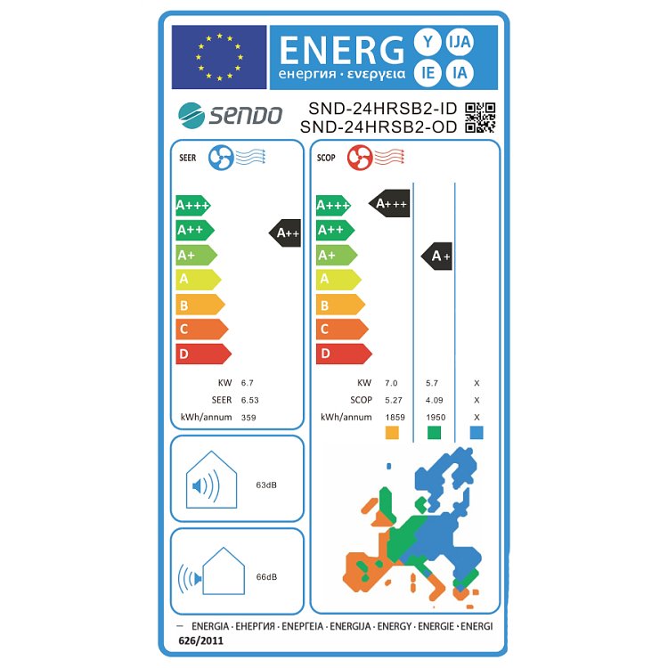 Sendo HERMES GOLD SND - 24/HRSB2 Κλιματιστικό Inverter Gold 24000 BTU