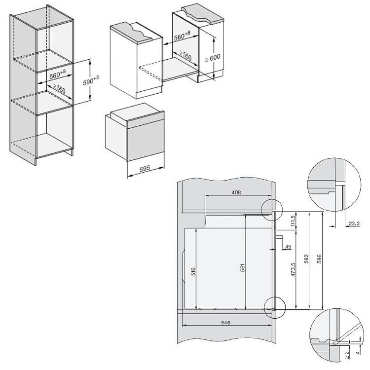 MIELE H 2465 BP Φούρνος άνω Πάγκου 76lt Μαύρο