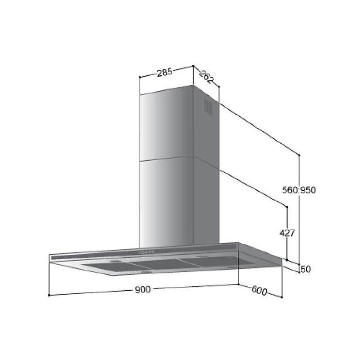 LA GERMANIA ISOLA I5 Απορροφητήρας Νησίδα 90cm Inox