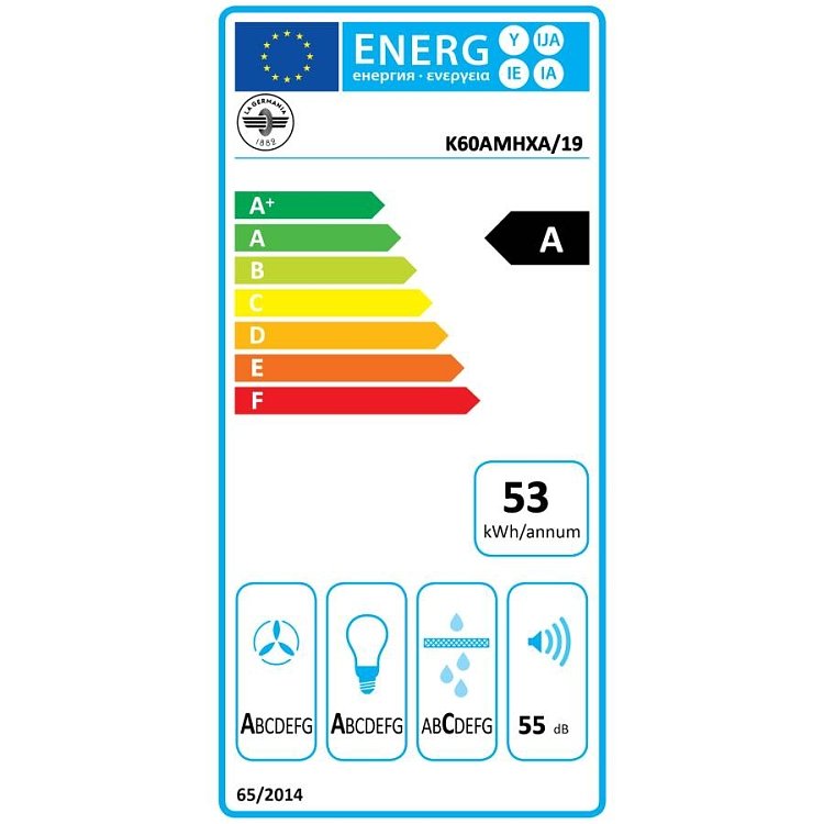 LA GERMANIA K60 AM H X A/19 Απορροφητήρας Καμινάδα 60cm Inox