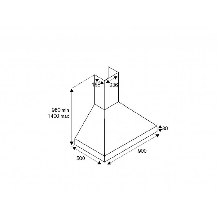 LA GERMANIA K90 AM H X A/19 Απορροφητήρας Καμινάδα 90cm Inox