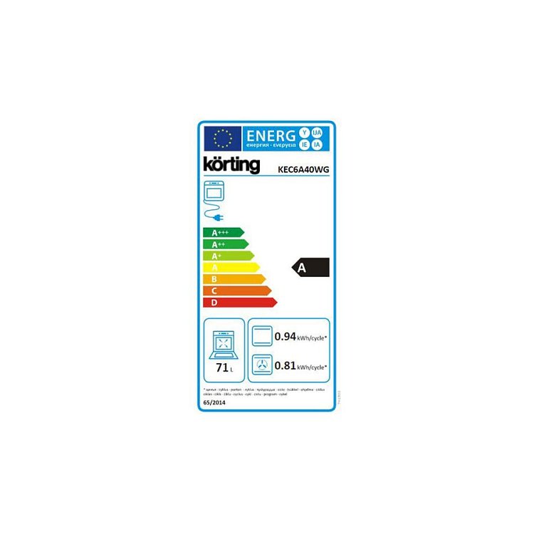 KORTING KEC6A40WG Ηλεκτρική Κουζίνα 60cm Κεραμική Λευκό 741902 030061701