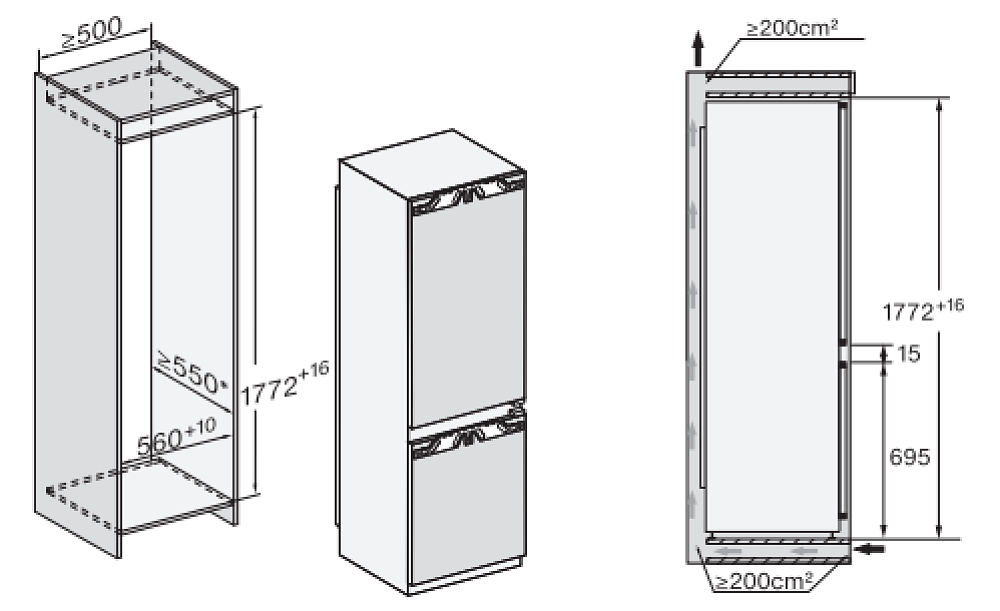MIELE KFN 7734 C Εντοιχιζόμενος Ψυγειοκαταψύκτης 177x55.9x54.6