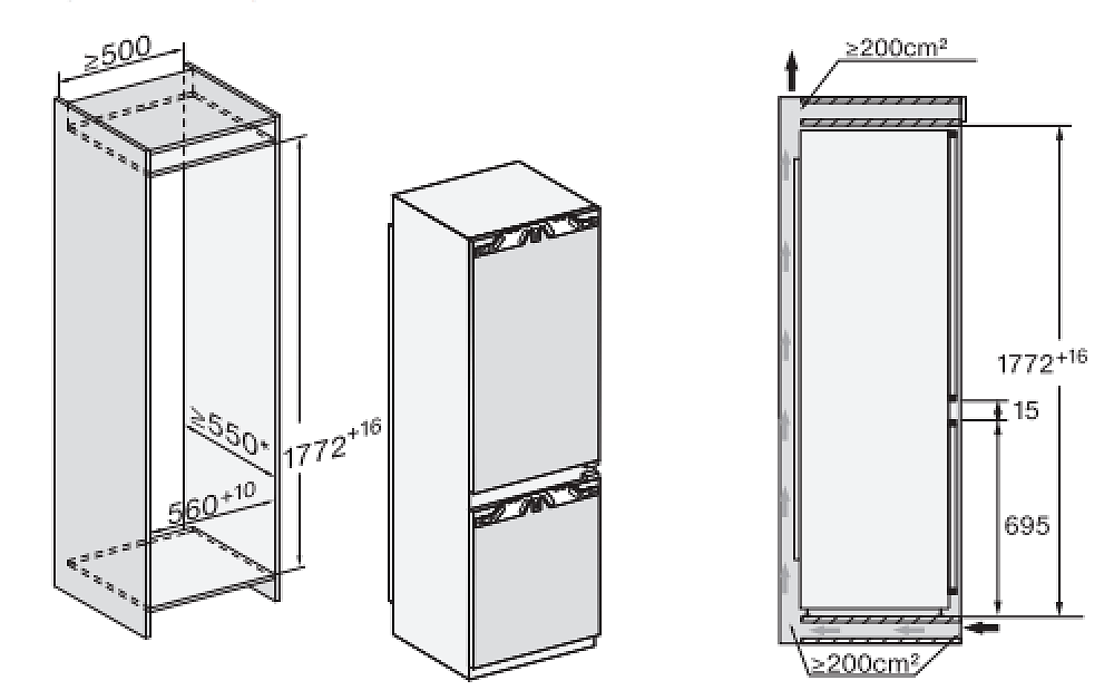 MIELE KFN 7774 C Εντοιχιζόμενος Ψυγειοκαταψύκτης 177x55.9x54.6