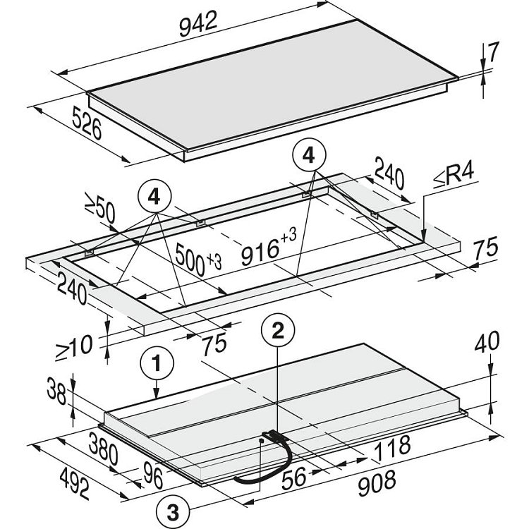 MIELE KM 6565 FR Εστία Κεραμική 94cm Μαύρη