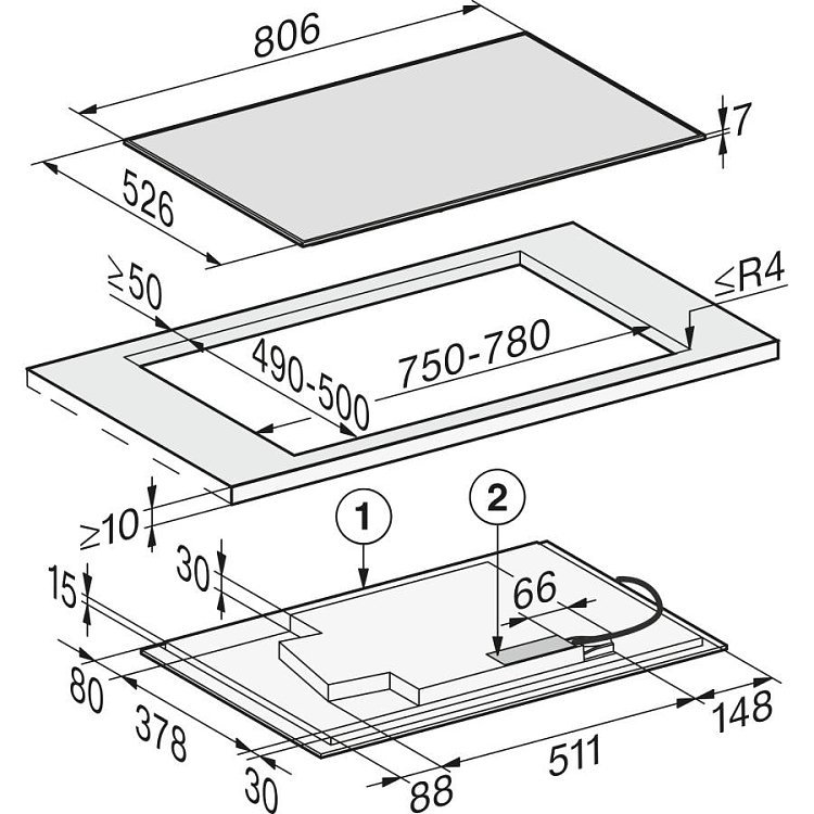 MIELE KM 7679 FR Εστία Επαγωγική 80cm Μαύρη