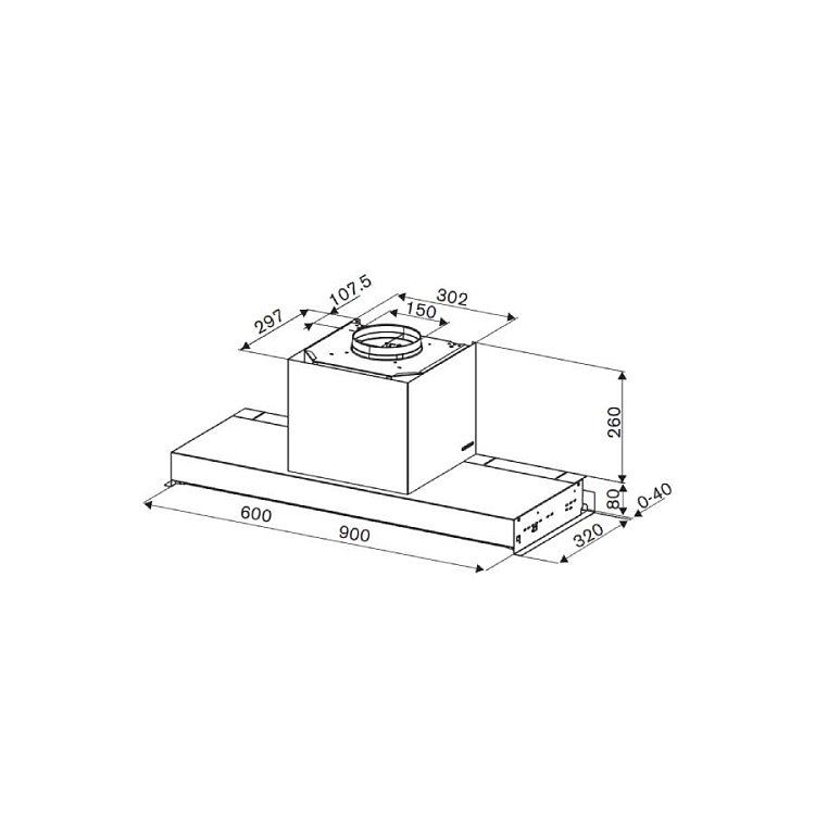BERTAZZONI KND60 T1A XT Μηχανισμός Απορρόφησης 60cm Inox