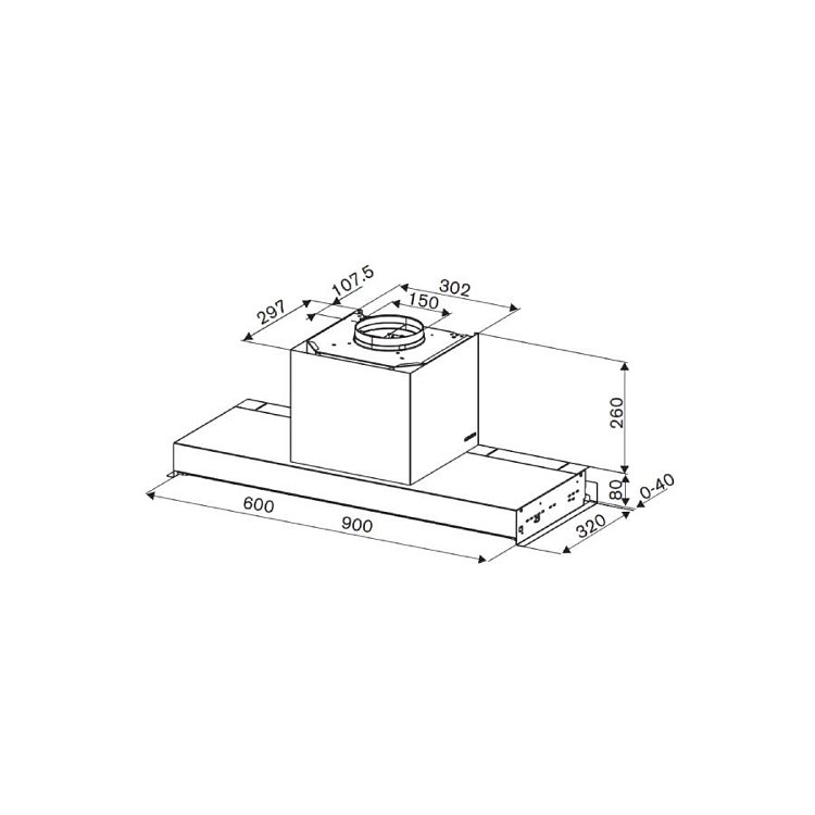 BERTAZZONI KND90 T1A XT Μηχανισμός Απορρόφησης 90cm Inox