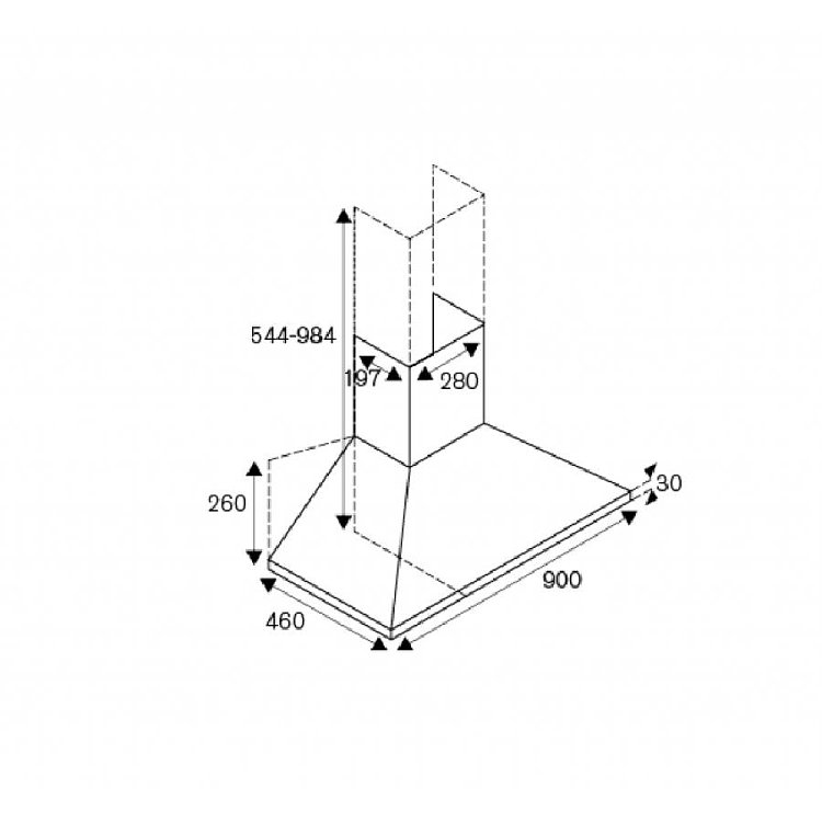 LA GERMANIA KPL90 P LAG 1 X A Απορροφητήρας Καμινάδα 90cm Inox