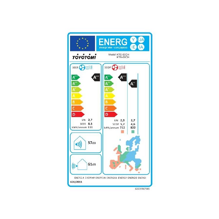 Toyotomi KENZO KTN-09CH / KTG-09CH Κλιματιστικό 9000 BTU
