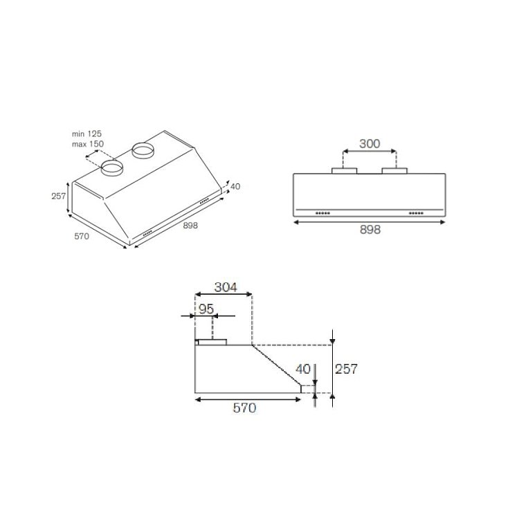 BERTAZZONI KU90 PRO 2 X A Απορροφητήρας Ελεύθερος-Επιτοίχιος 90cm Inox
