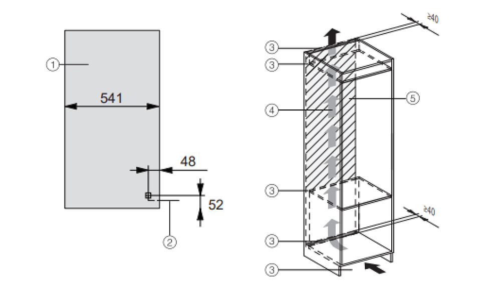 MIELE K 7126 E Εντοιχιζόμενο Ψυγείο Μονόπορτο 87.4x54.1x54.8