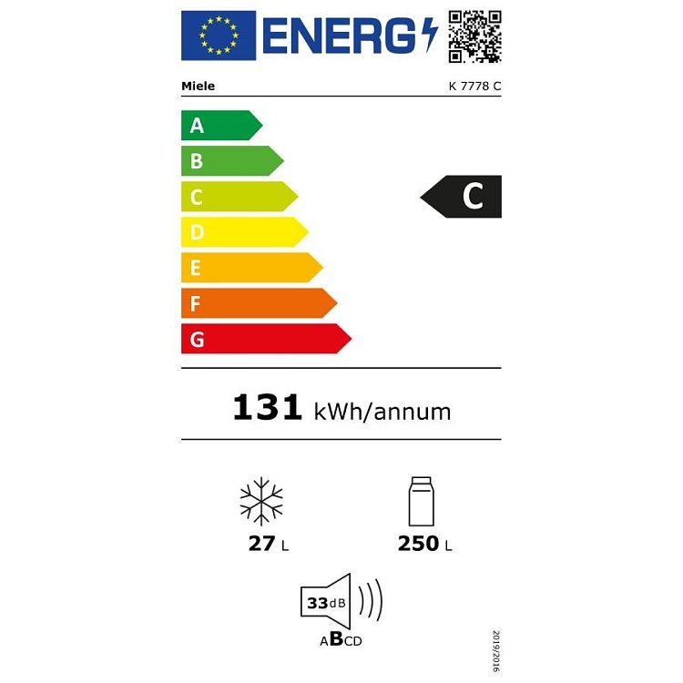 MIELE K 7778 C Εντοιχιζόμενο Ψυγείο Μονόπορτο 177x55.9x54.6
