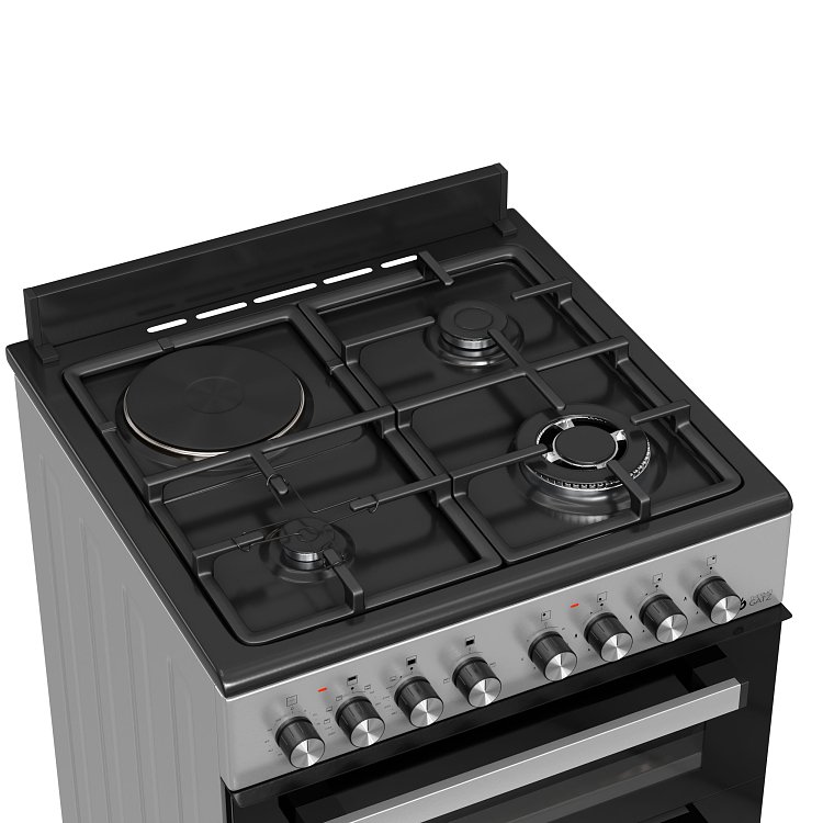 THERMOGATZ TGS 8001 IX Κουζίνα Μικτή Διπλός Φούρνος 60cm Inox 04.401.660