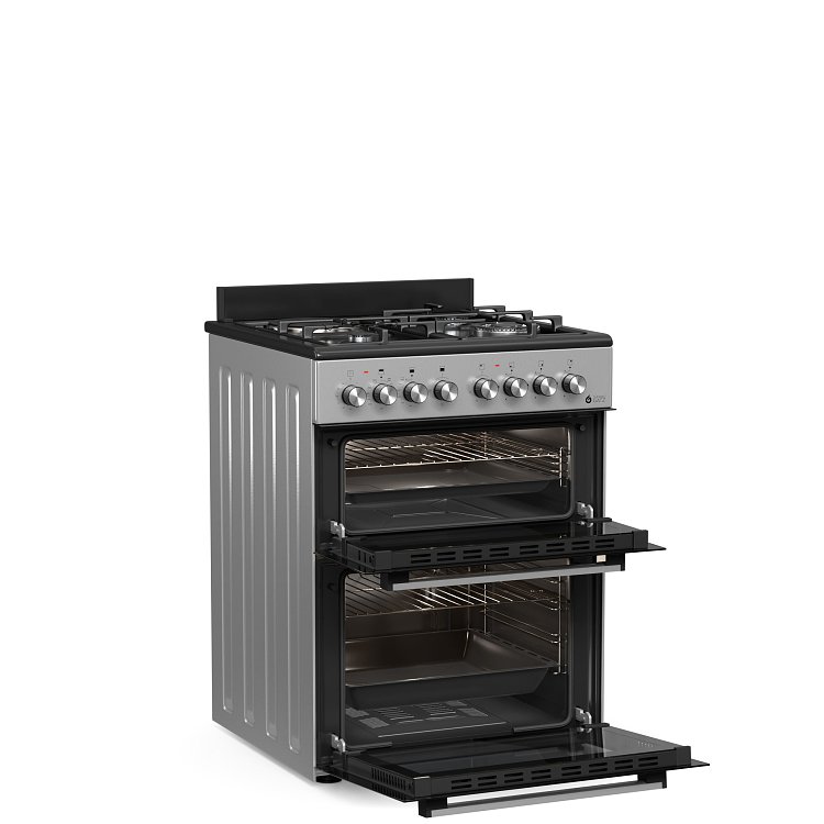 THERMOGATZ TGS 8001 IX Κουζίνα Μικτή Διπλός Φούρνος 60cm Inox 04.401.660