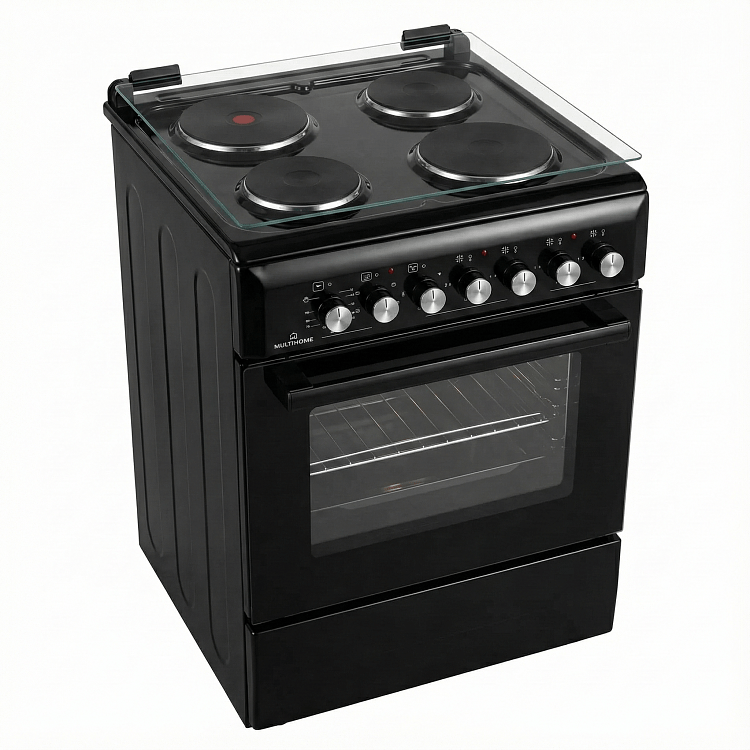 MULTIHOME MH-6149 Ηλεκτρική Κουζίνα 60cm με Εμαγιέ Εστίες Μαύρο