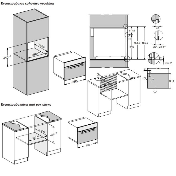 MIELE M 7244 TC Εντοιχιζόμενος Φούρνος Μικροκυμάτων 46lt Γκρι
