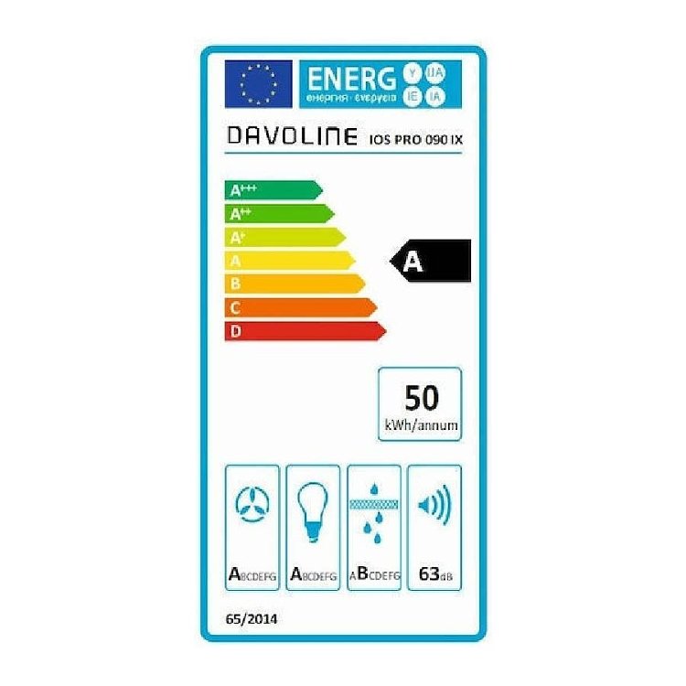 DAVOLINE IOS ULTRA PLUS 090 GR-IX Απορροφητήρας Συρόμενος 90cm 801012145