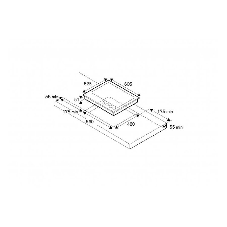 BERTAZZONI P60 4L MOD GNE GN Εστία Φυσικού Αερίου 60cm Μαύρο