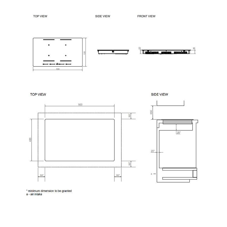BERTAZZONI P60 4I 2M 28NVS Εστία Επαγωγική 60cm Μαύρη