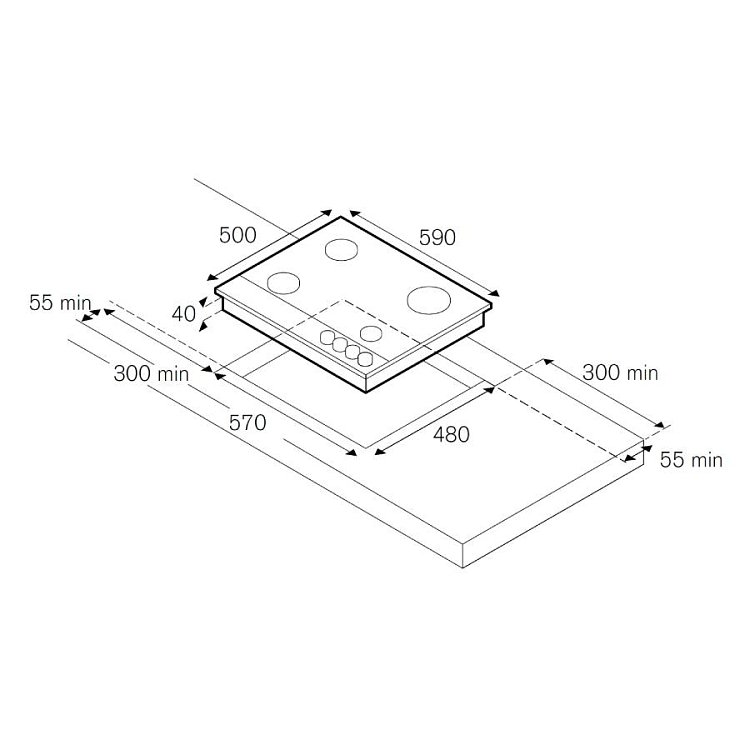 LA GERMANIA P650 1 M X/20 GN Εστία Φυσικού Αερίου 60cm Inox