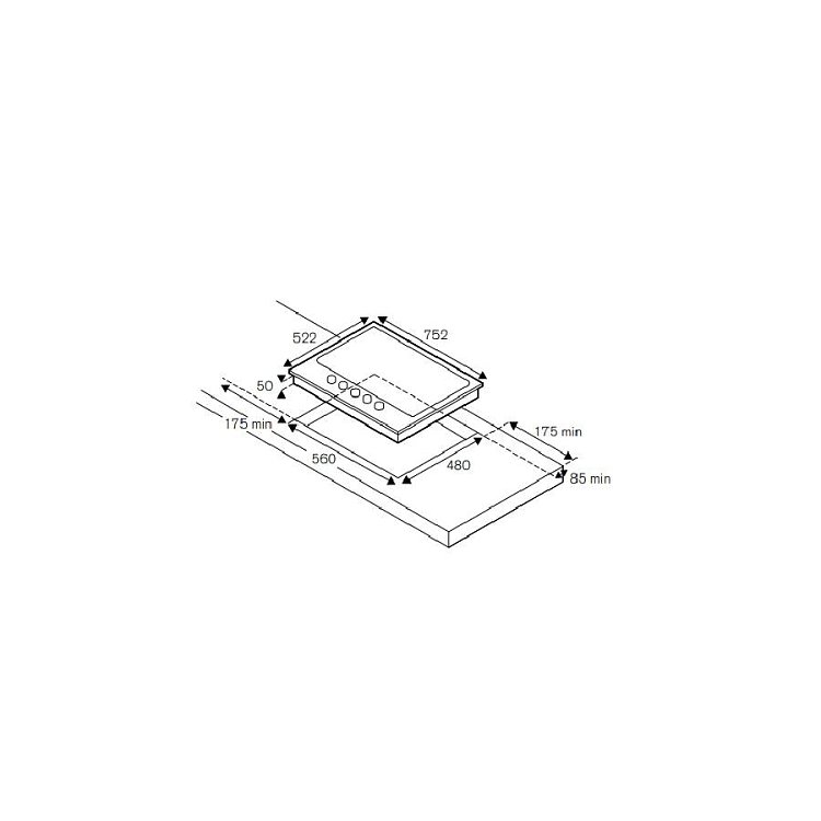 BERTAZZONI P75 5C MOD GNE GN Εστία Φυσικού Αερίου 75cm