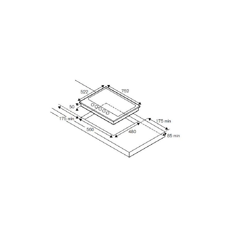BERTAZZONI P75 5C PRO GNE GN Εστία Φυσικού Αερίου 75cm Μαύρο