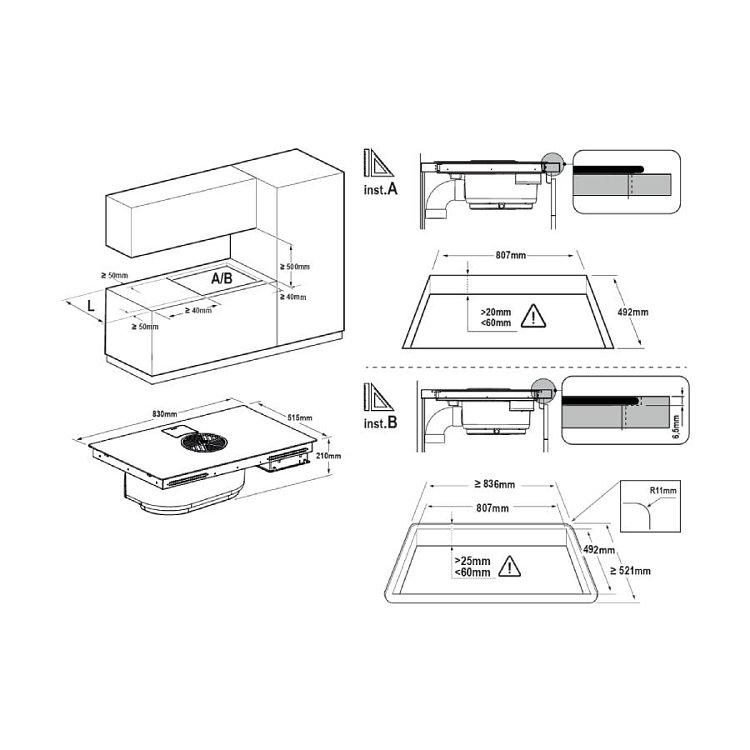 BERTAZZONI P80 4I CH 2M 30NC Εστία Επαγωγική 83cm Μαύρο