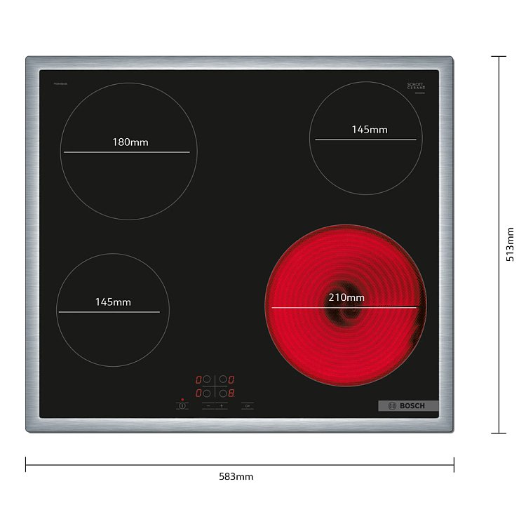 Bosch PKE645BB2E Εστία Κεραμική 60cm Μαύρo
