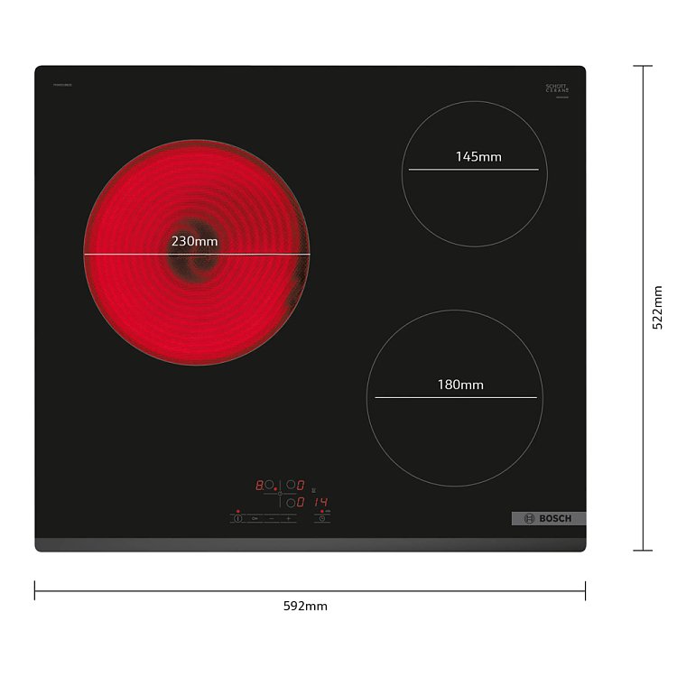 Bosch PKM631BB2E Εστία Κεραμική 60cm Μαύρο