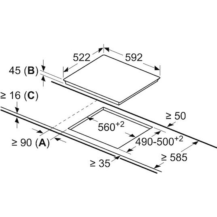 Bosch PKM631BB2E Εστία Κεραμική 60cm Μαύρο