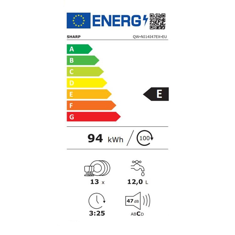 SHARP QW-NI14I47EX Πλήρως Εντοιχιζόμενο Πλυντήριο Πιάτων 60cm