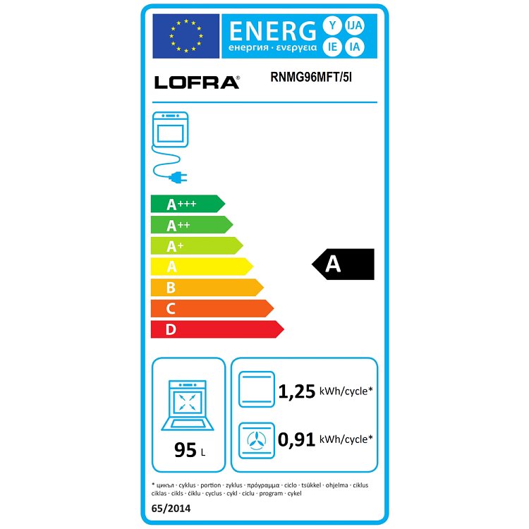 LA GERMANIA LOFRA R NM G96 MFT/5I Κουζίνα Επαγωγική 90cm Μαύρο