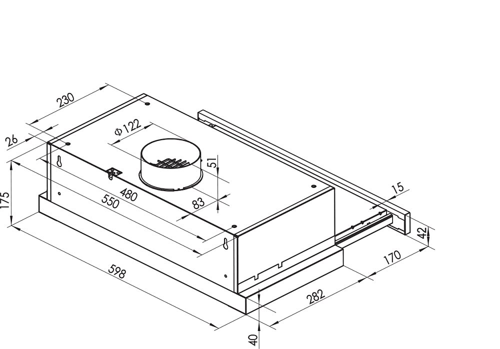 THERMOGATZ TGC 400CR IX Απορροφητήρας Συρόμενος 60cm 04.400.220